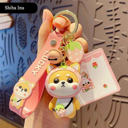Strawberry Shiba Keychain ❤️🍓
