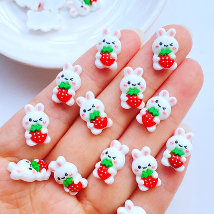 Strawberry Bunny Nail Charms❤️🍓