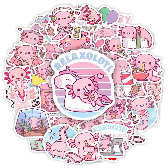 Kawaii Axolotl Sticker Pack🩷🍓