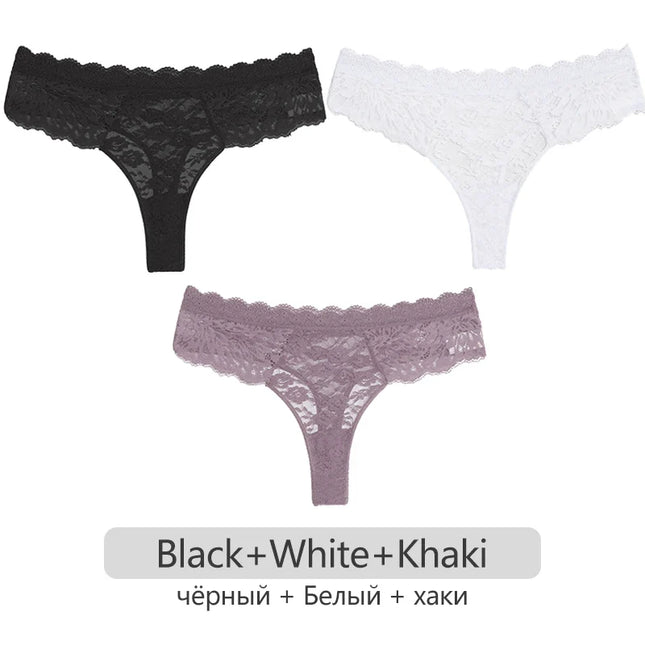 Lace Trio Thong Set🖤✨