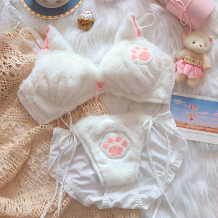 Kitty Paw Plush Lingerie Set🤍✨