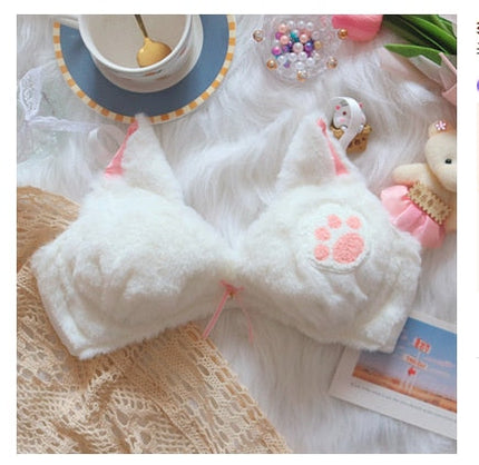 Kitty Paw Plush Lingerie Set🤍✨