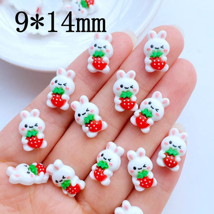 Strawberry Bunny Nail Charms❤️🍓