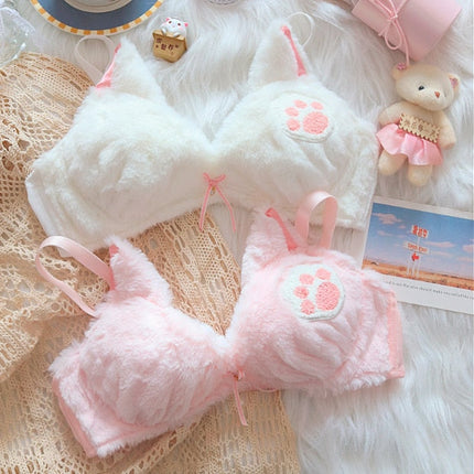 Kitty Paw Plush Lingerie Set🤍✨
