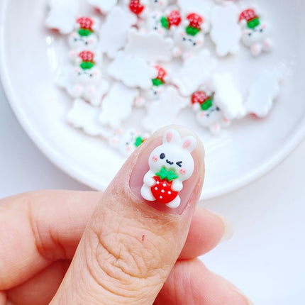 Strawberry Bunny Nail Charms❤️🍓