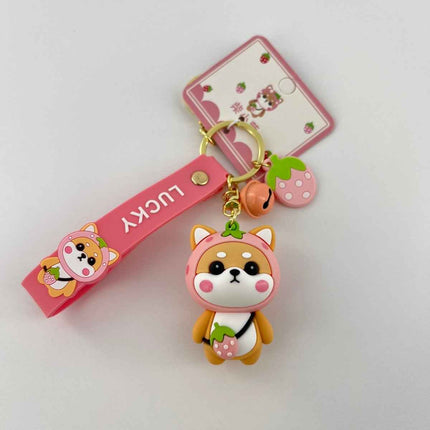 Strawberry Shiba Keychain ❤️🍓