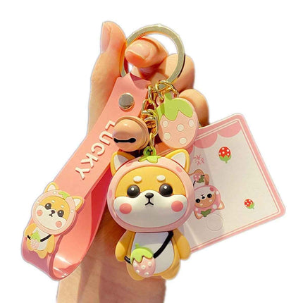 Strawberry Shiba Keychain ❤️🍓