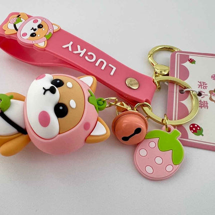 Strawberry Shiba Keychain ❤️🍓