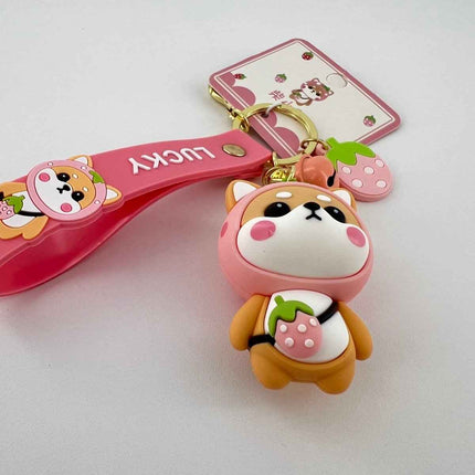 Strawberry Shiba Keychain ❤️🍓