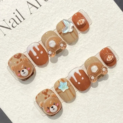 Teddy Treat Press-On Nails🤎🐻