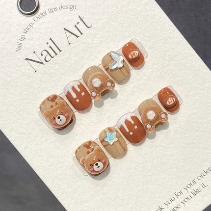 Teddy Treat Press-On Nails🤎🐻
