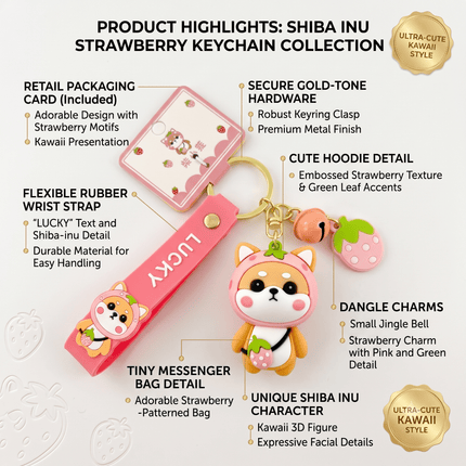 Strawberry Shiba Keychain ❤️🍓