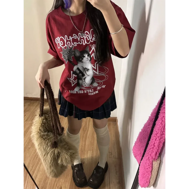 Rebel Kitty Graphic Tee❤️🎸