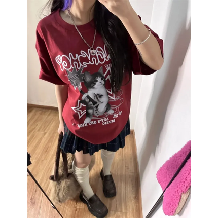 Rebel Kitty Graphic Tee❤️🎸