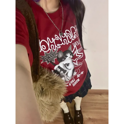 Rebel Kitty Graphic Tee❤️🎸